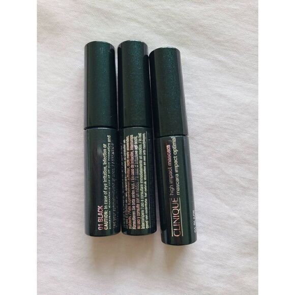 Clinique Makeup Bag and 3 Sample Black Mascara Womens Multicolor Travel Cosmetic - Picture 2 of 5